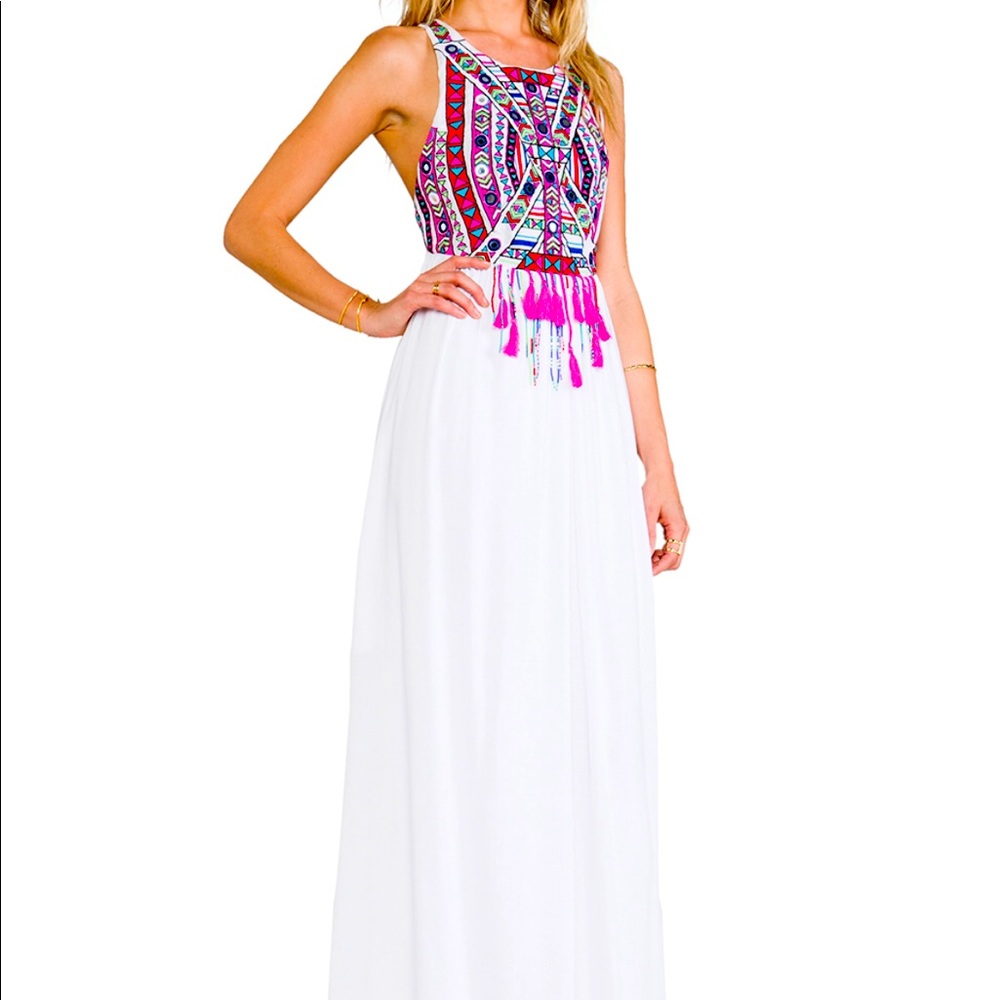 Mara Hoffman Embroidered Voile Maxi Dress. Size 6.